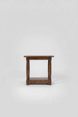 Solid Wood Hand-Carved Side Table