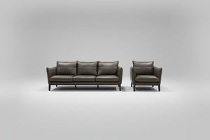Macy’s Taupe Leather Sofa & Chair Set