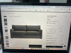 Crate & Barrel 88” Axis Sofa (Nickel)
