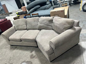 2-Pc Taupe Chenille Cuddler Sectional