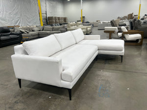 West Elm Andes 2-Piece Chaise Sectional (White Sunbrella)