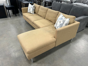 Room & Board 2-Pc Tan Chaise Sectional (by American Leather)