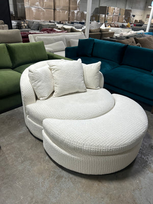 BRAND-NEW Amelia Grand Swivel Chair w/Ottoman (Soul Cloud)