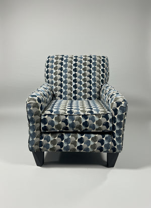 Blue Patterned Accent Chair