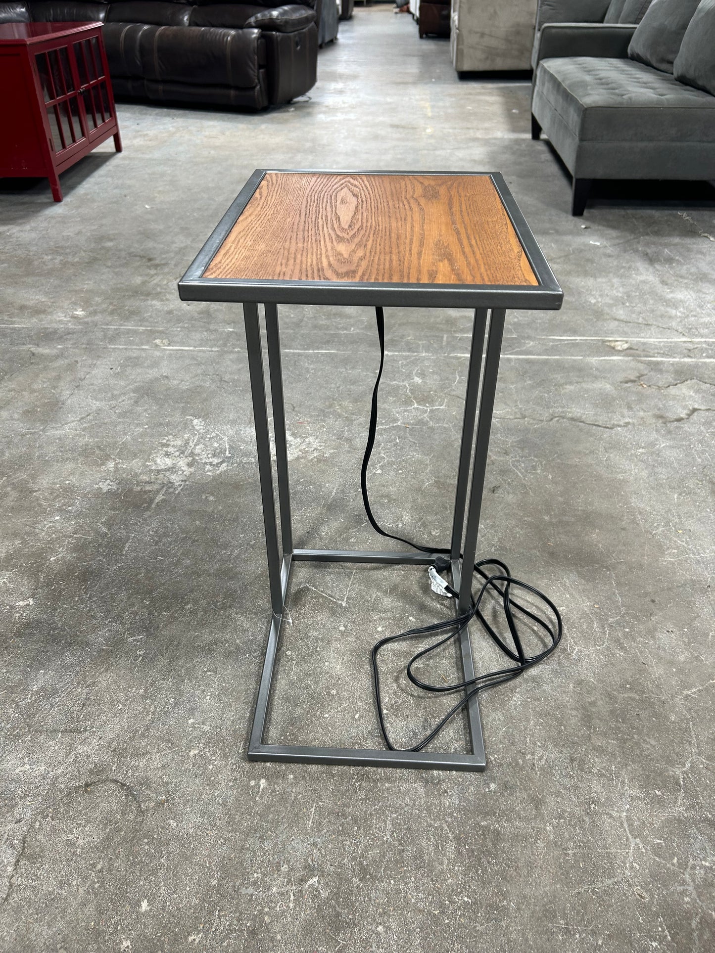 Contemporary Side Table With USB Ports And Outlets
