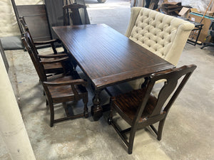 Pottery Barn 6-Pc Dark Brown Benchwright Dining Set