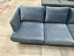 AllModern Miller 84” Upholstered Sofa (Blue Velvet)