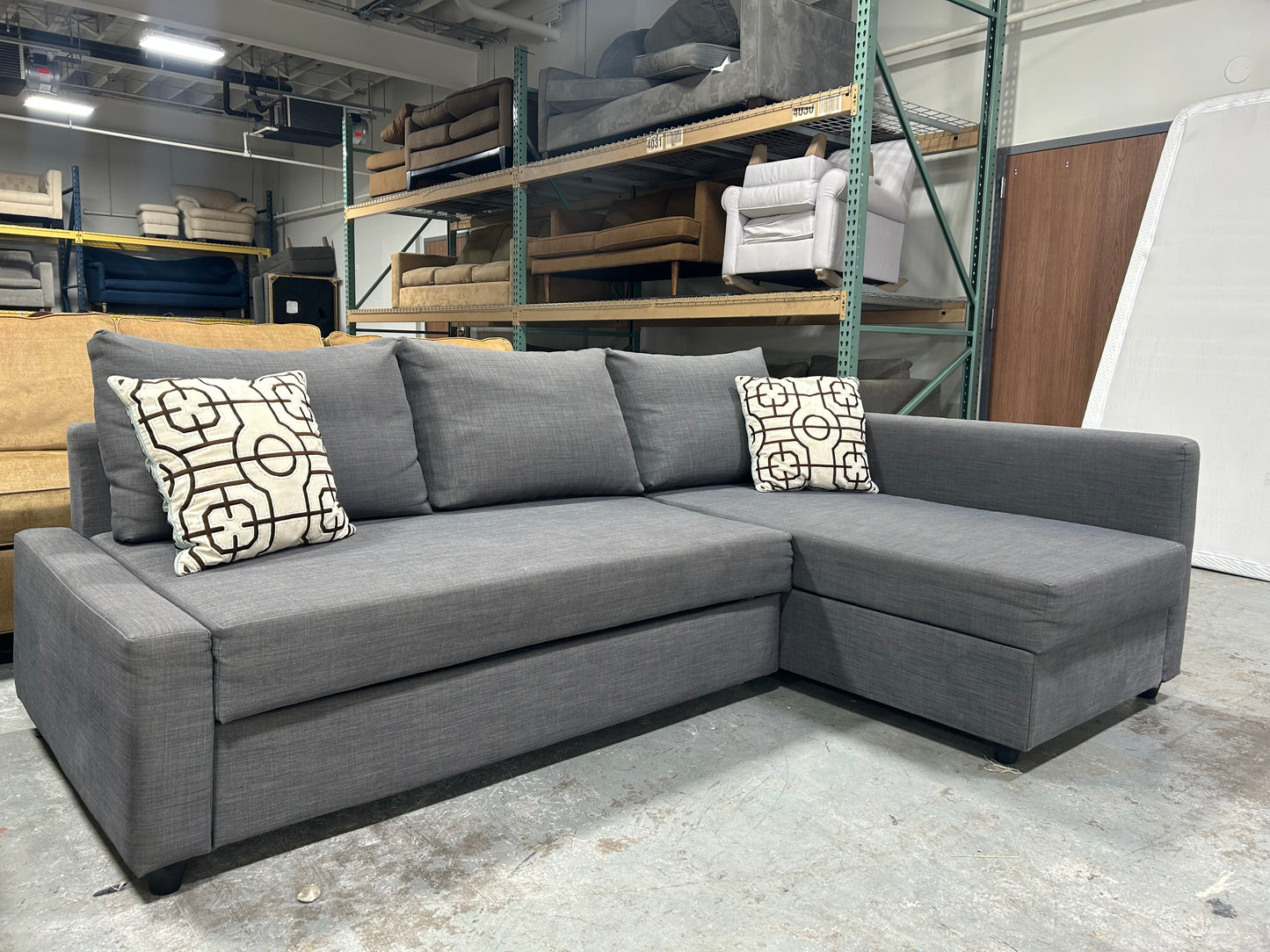 IKEA Gray Friheten Sleeper Chaise Sectional