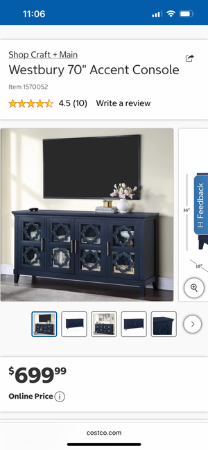 *New* Craft + Main Westbury 70 Inch Accent Console