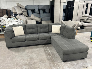 Contemporary Gray Sleeper Chaise Sectional