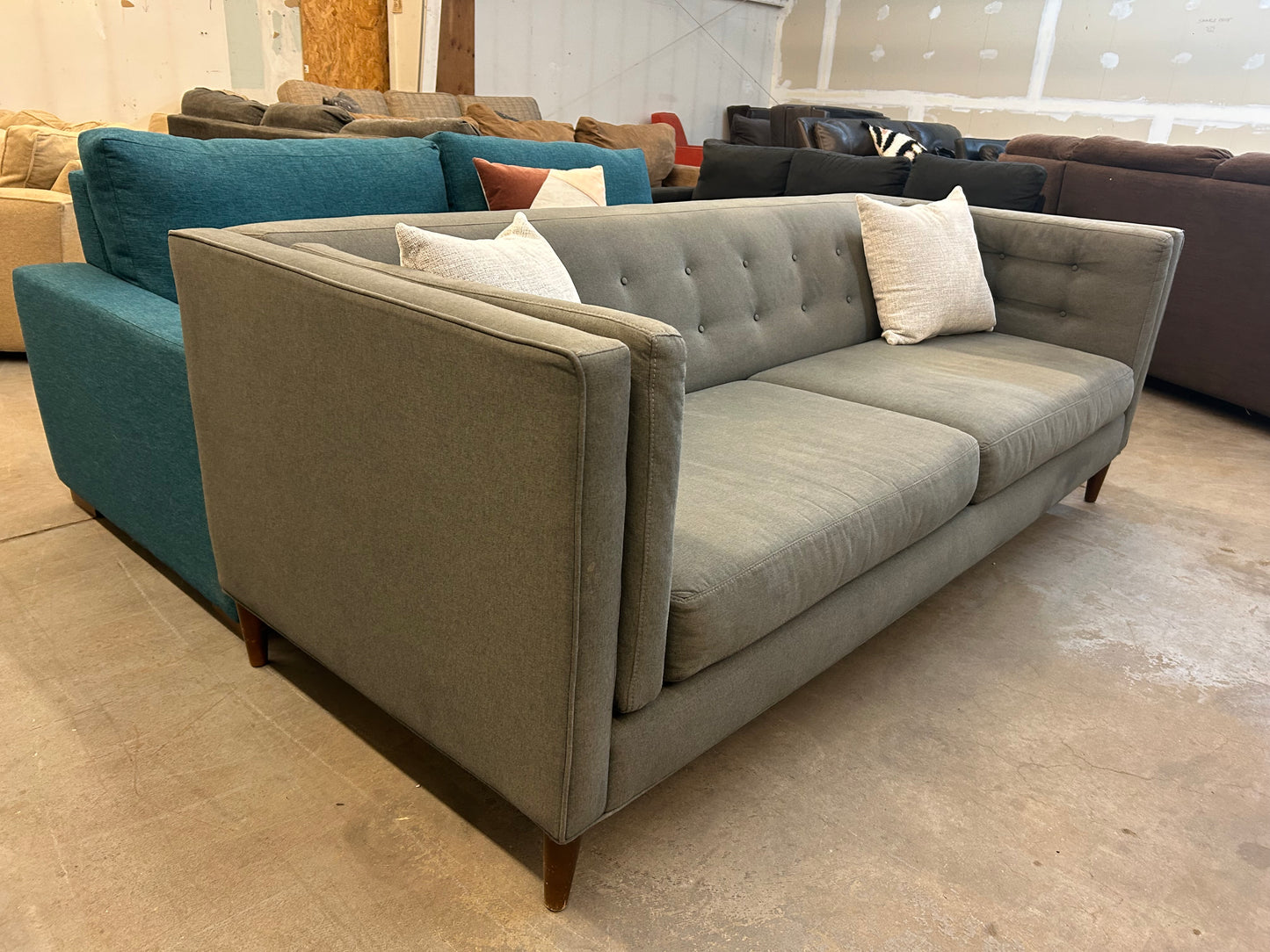 Gray Mid-Century Modern Couch