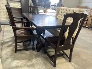 Pottery Barn 6-Pc Dark Brown Benchwright Dining Set
