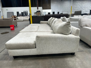 Light Gray U-Shaped Sectional w/Ottoman