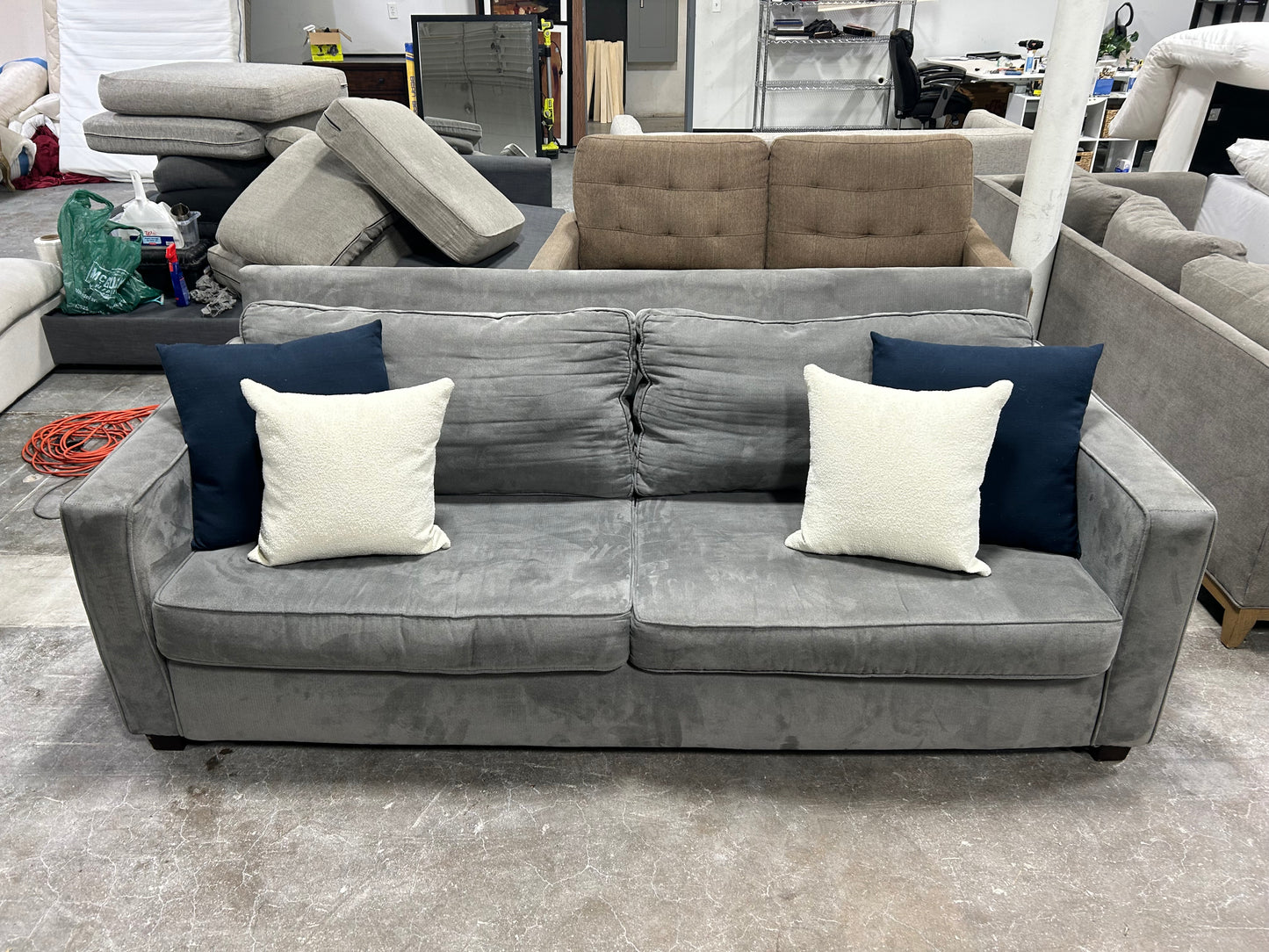 West Elm Gray 86'' Henry Sofa