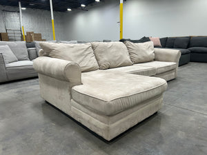 Cream 2-Pc Microfiber Chaise Sectional