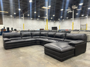 Scandinavian Designs Leather U-Shape Sectional (Espresso)