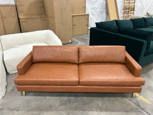 Albany Park 86'' Lido Sofa w/Storage Ottoman (Cognac)