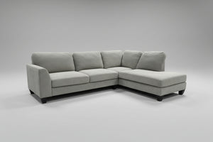 PLUSH 2-Pc Light Gray Chaise Sectional