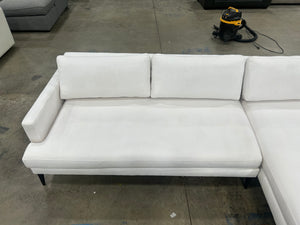 West Elm Andes 2-Piece Chaise Sectional (White Sunbrella)