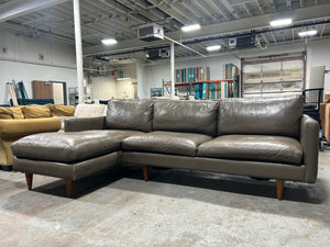 Room & Board Taupe Leather Jasper Sectional