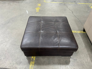 Espresso Leather Ottoman