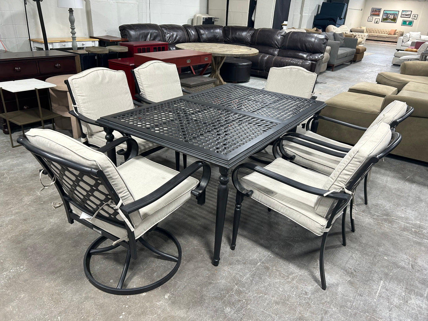 7-Pc Outdoor Metal Patio Table & Chair Set