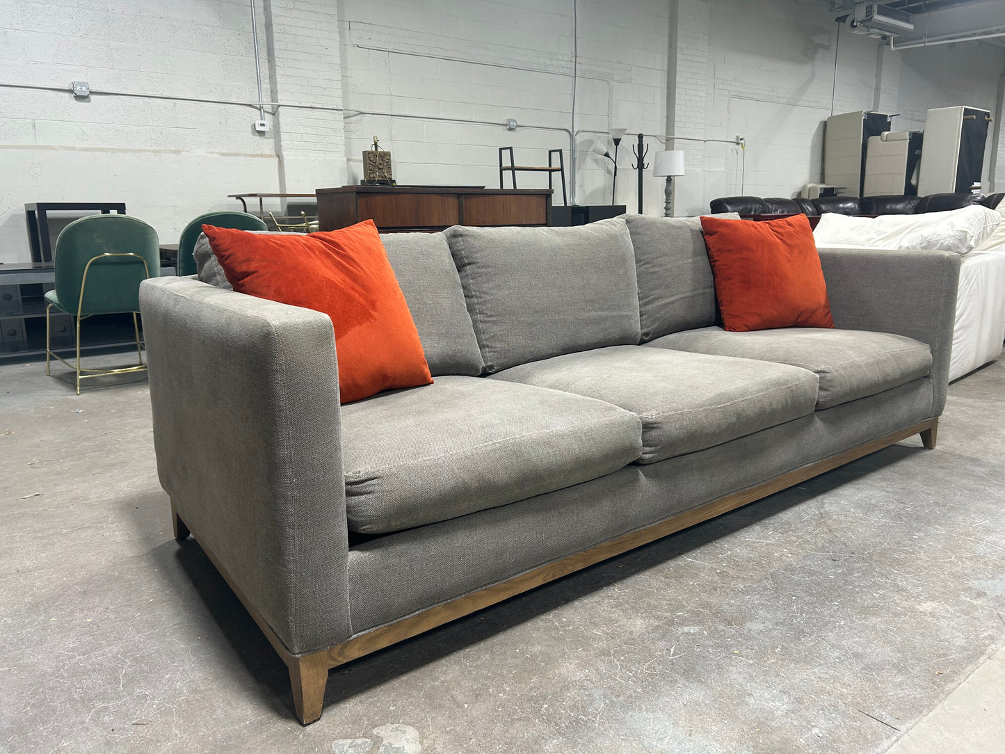 Crate & Barrel Sky Grey 96” Taraval Sofa