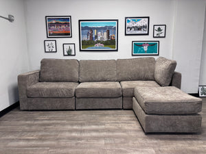 BRAND-NEW Venetian Taupe Corded Velvet LoveSac (4 base/5 side)