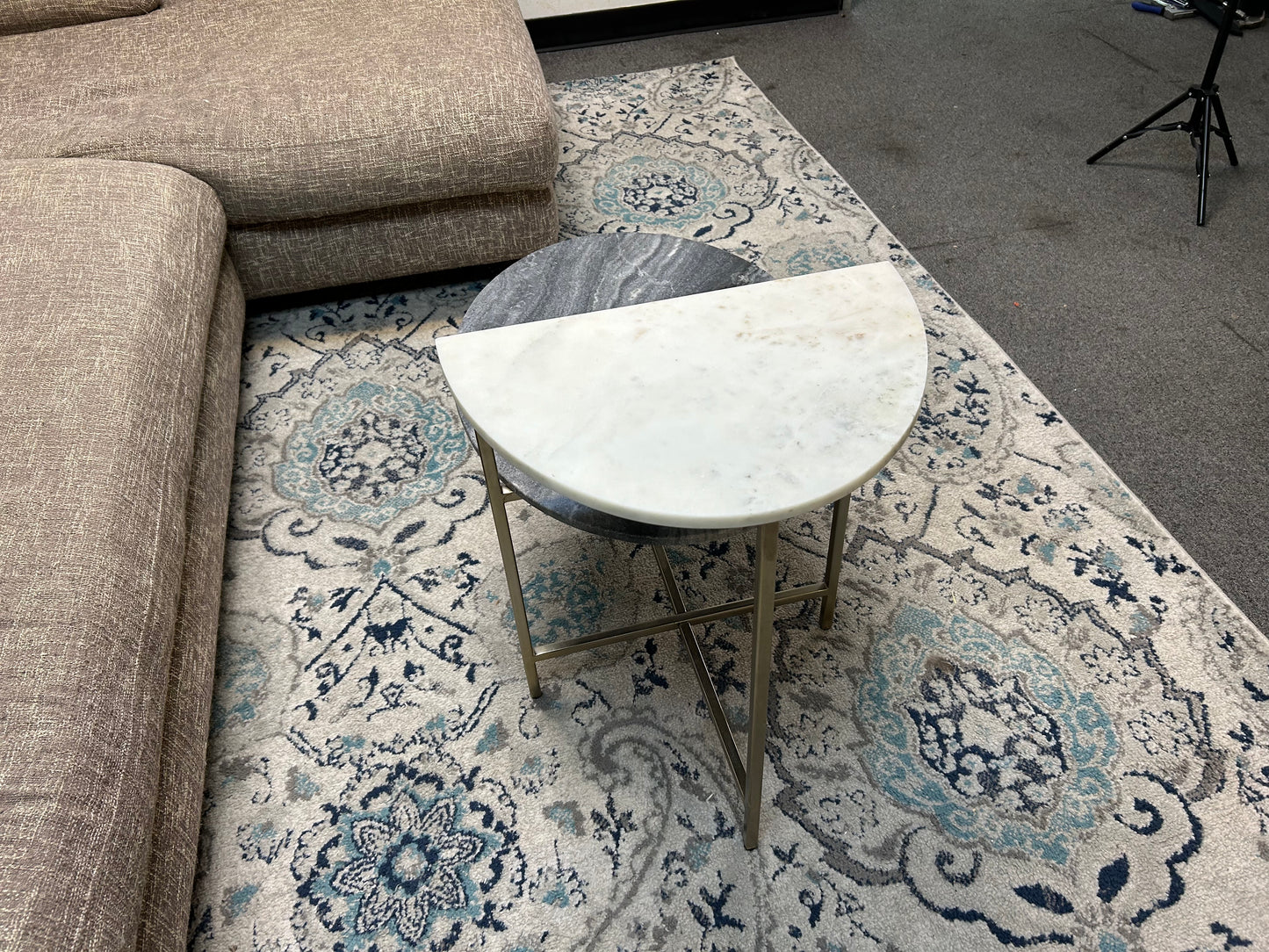 CB2 Two-Tier Marble End Table
