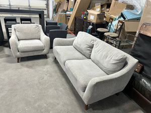 Gray MCM Sofa & Chair Set
