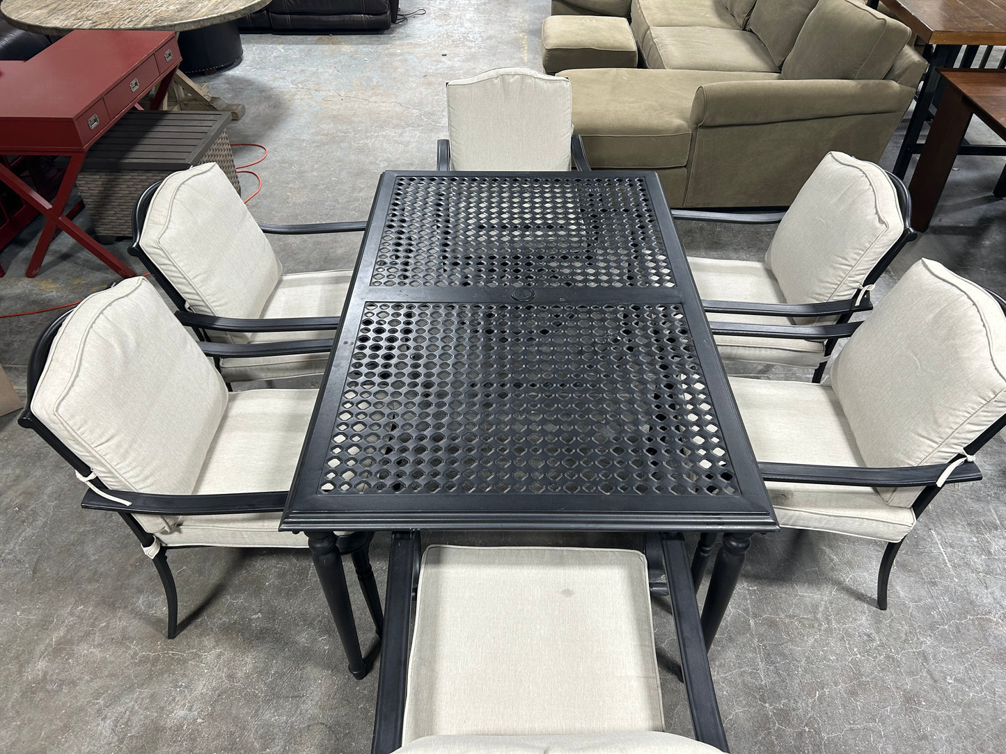 7-Pc Outdoor Metal Patio Table & Chair Set