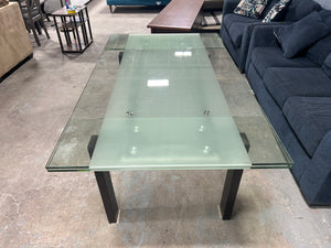 Scandinavian Designs 67'' Tempered Glass Dining Table