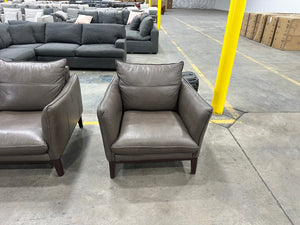 Macy’s Taupe Leather Sofa & Chair Set