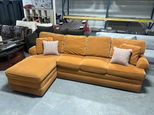Contemporary Burnt Orange Chaise Sectional