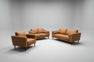 Ashley Tan Microsuede 3-Pc Sofa/Loveseat/Chair Set