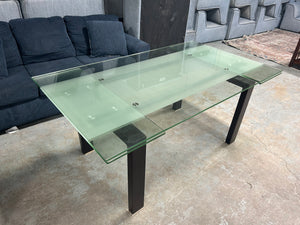 Scandinavian Designs 67'' Tempered Glass Dining Table