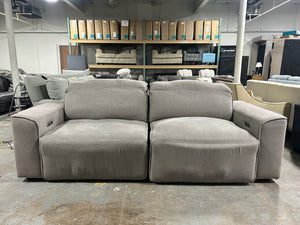 Modular Light Gray Power Recliner Sofa
