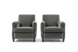 Crate & Barrel Gray Velvet Chair Set