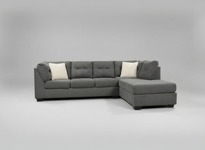 Contemporary Gray Sleeper Chaise Sectional