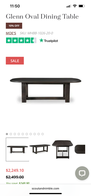 *Brand-New* Moe’s Home Glenn Oval Dining Table