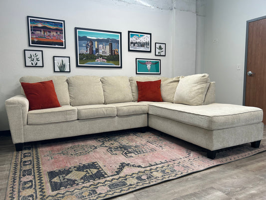 Contemporary Sky Grey Chaise Sectional