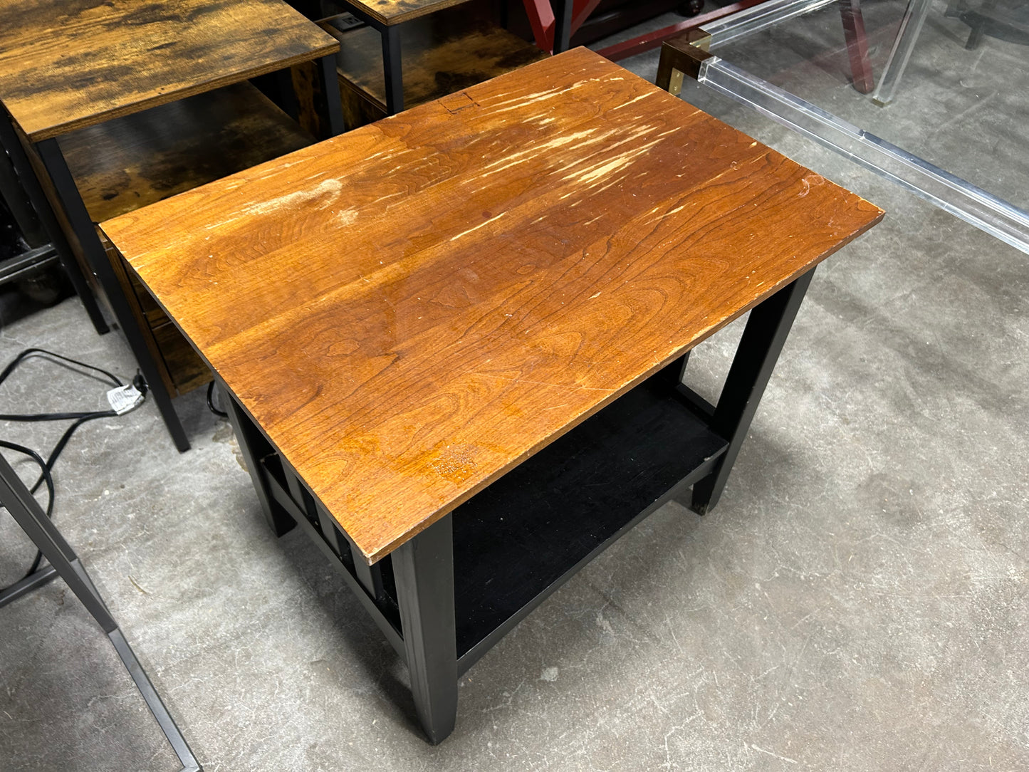 Brown/Black Wooden End Table
