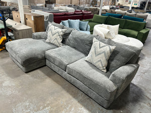 ULTRA PLUSH 2-Pc Light Gray Chaise Sectional