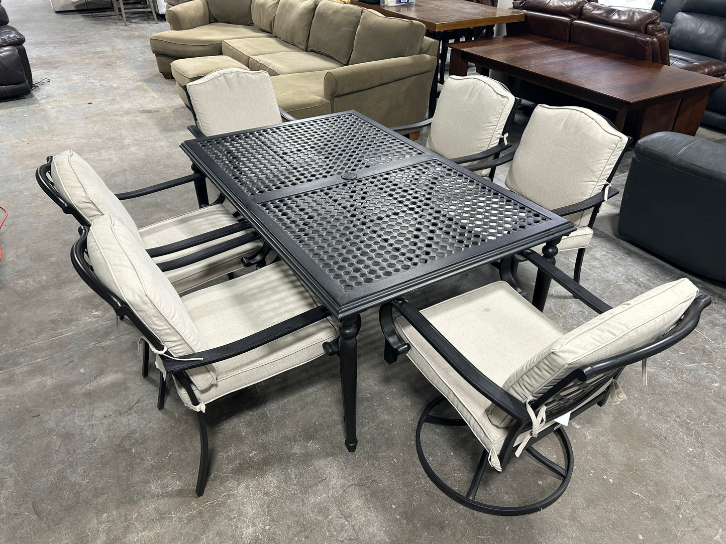 7-Pc Outdoor Metal Patio Table & Chair Set
