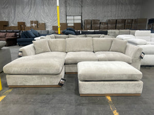 *New* Henredon Caley Reversible Sofa Chaise w/Ottoman