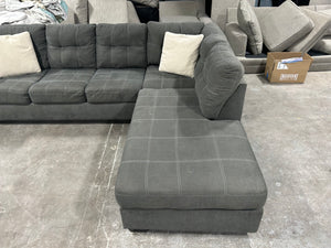 Contemporary Gray Sleeper Chaise Sectional