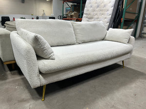 Albany Park 82” White Bouclé MCM Sofa