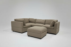 Albany Park Kova Corner Sectional (Hazelnut Performance Bouclé)