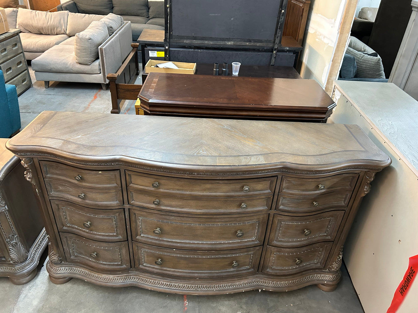 Brown Wooden Dresser And Night Stand Set