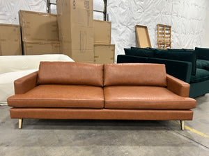 Albany Park 86'' Lido Sofa w/Storage Ottoman (Cognac)